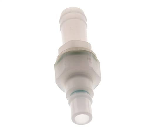 PVDF DN 7.2 Coupling Plug 13 mm Hose Pillar Double Shut-Off