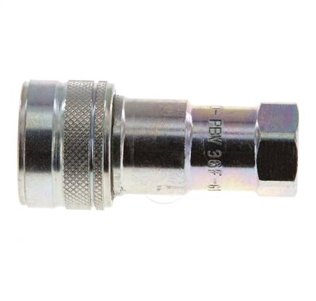 Steel DN 6.3 Hydraulic Coupling Socket G 1/4 inch Female Threads ISO 7241-1 B D 14.2mm