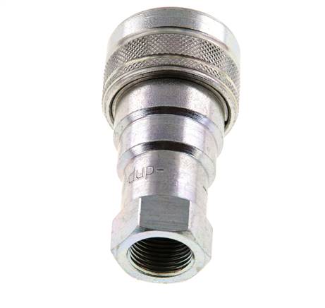Steel DN 10 Hydraulic Coupling Socket G 3/8 inch Female Threads ISO 7241-1 B D 19.1mm