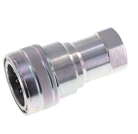 Steel DN 25 Hydraulic Coupling Socket G 1 inch Female Threads ISO 7241-1 B D 37.8mm