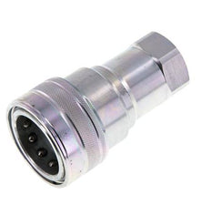Steel DN 25 Hydraulic Coupling Socket G 1 inch Female Threads ISO 7241-1 B D 37.8mm