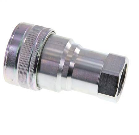 Steel DN 25 Hydraulic Coupling Socket G 1 inch Female Threads ISO 7241-1 B D 37.8mm