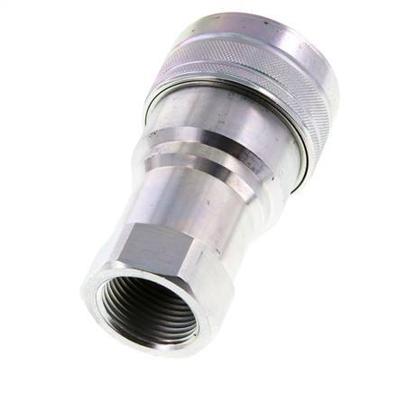 Steel DN 25 Hydraulic Coupling Socket G 1 inch Female Threads ISO 7241-1 B D 37.8mm