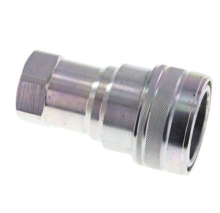 Steel DN 25 Hydraulic Coupling Socket G 1 inch Female Threads ISO 7241-1 B D 37.8mm