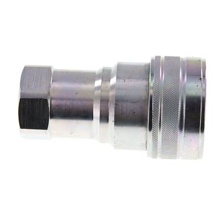 Steel DN 25 Hydraulic Coupling Socket G 1 inch Female Threads ISO 7241-1 B D 37.8mm