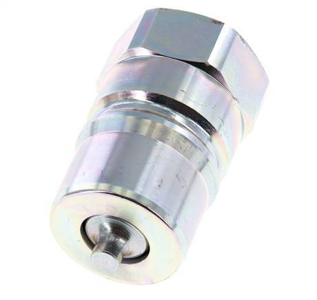 Steel DN 25 Hydraulic Coupling Plug G 1 inch Female Threads ISO 7241-1 B D 37.8mm