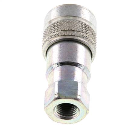 Steel DN 5 Hydraulic Coupling Socket 1/8 inch Female NPT Threads ISO 7241-1 B D 10.9mm