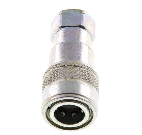 Steel DN 5 Hydraulic Coupling Socket 1/8 inch Female NPT Threads ISO 7241-1 B D 10.9mm