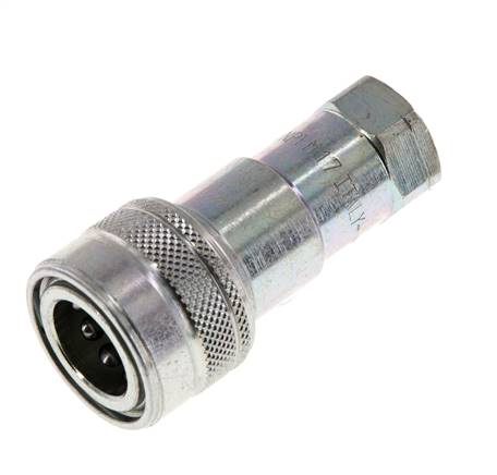 Steel DN 6.3 Hydraulic Coupling Socket 1/4 inch Female NPT Threads ISO 7241-1 B D 14.2mm