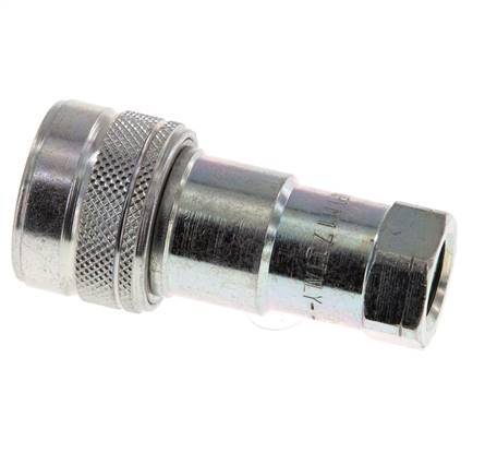 Steel DN 6.3 Hydraulic Coupling Socket 1/4 inch Female NPT Threads ISO 7241-1 B D 14.2mm