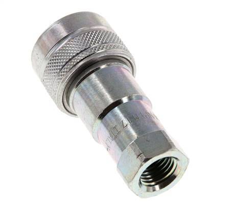 Steel DN 6.3 Hydraulic Coupling Socket 1/4 inch Female NPT Threads ISO 7241-1 B D 14.2mm