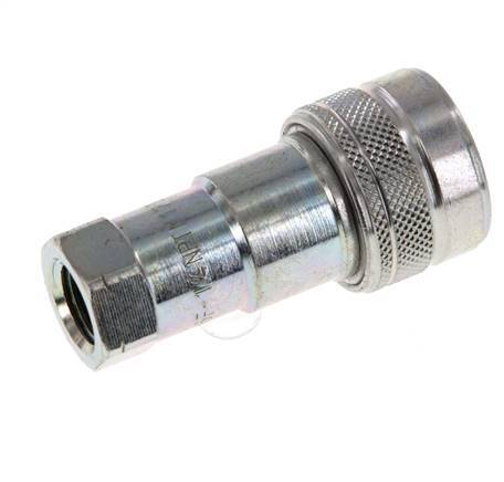Steel DN 6.3 Hydraulic Coupling Socket 1/4 inch Female NPT Threads ISO 7241-1 B D 14.2mm