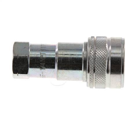 Steel DN 6.3 Hydraulic Coupling Socket 1/4 inch Female NPT Threads ISO 7241-1 B D 14.2mm