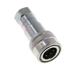 Steel DN 6.3 Hydraulic Coupling Socket 1/4 inch Female NPT Threads ISO 7241-1 B D 14.2mm
