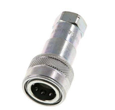 Steel DN 6.3 Hydraulic Coupling Socket 1/4 inch Female NPT Threads ISO 7241-1 B D 14.2mm