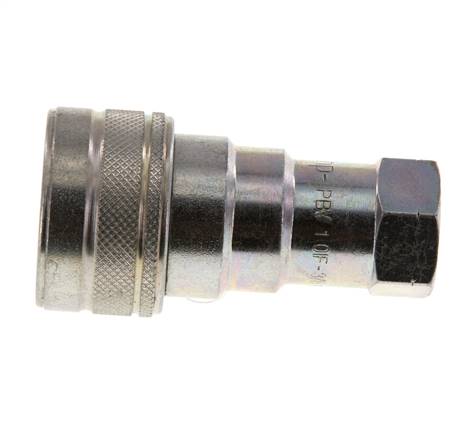 Steel DN 10 Hydraulic Coupling Socket 3/8 inch Female NPT Threads ISO 7241-1 B D 19.1mm