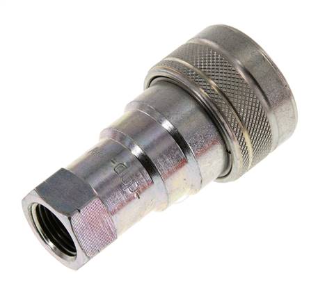 Steel DN 10 Hydraulic Coupling Socket 3/8 inch Female NPT Threads ISO 7241-1 B D 19.1mm