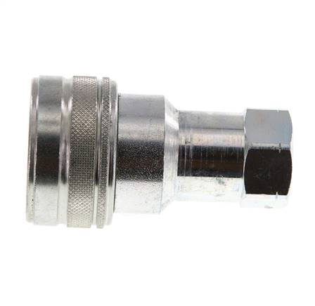 Steel DN 12.5 Hydraulic Coupling Socket 1/2 inch Female NPT Threads ISO 7241-1 B D 23.5mm