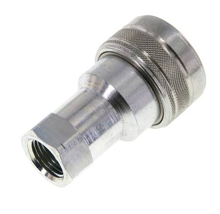 Steel DN 12.5 Hydraulic Coupling Socket 1/2 inch Female NPT Threads ISO 7241-1 B D 23.5mm
