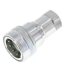 Steel DN 25 Hydraulic Coupling Socket 1 inch Female NPT Threads ISO 7241-1 B D 37.8mm