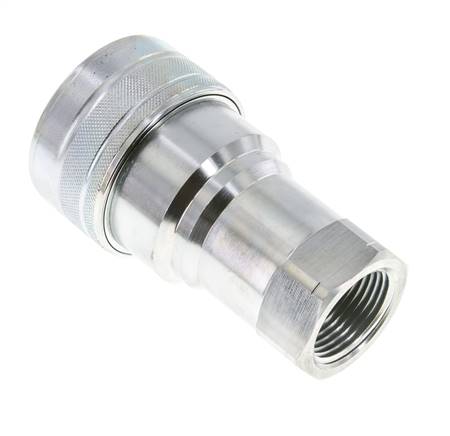 Steel DN 40 Hydraulic Coupling Socket 1 1/4 inch Female NPT Threads ISO 7241-1 B D 44.5mm