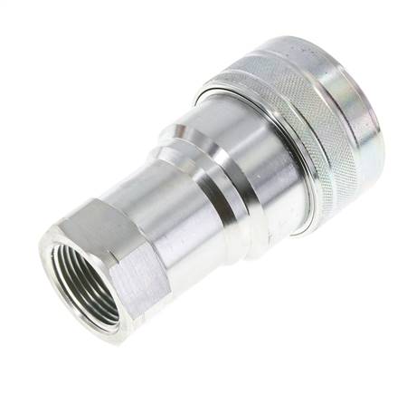 Steel DN 25 Hydraulic Coupling Socket 1 inch Female NPT Threads ISO 7241-1 B D 37.8mm