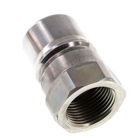 Steel DN 25 Hydraulic Coupling Plug G 1 inch Female Threads Pressure Eliminator ISO 7241-1 B D 37.8mm