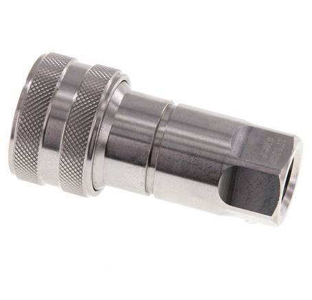 Stainless Steel DN 6.3 Hydraulic Coupling Socket G 1/4 inch Female Threads ISO 7241-1 B D 14.2mm