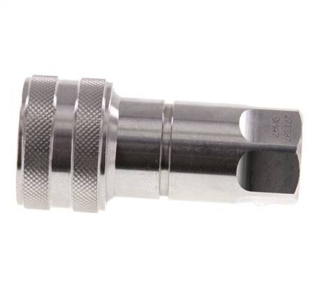 Stainless Steel DN 6.3 Hydraulic Coupling Socket G 1/4 inch Female Threads ISO 7241-1 B D 14.2mm