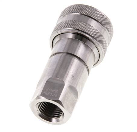 Stainless Steel DN 6.3 Hydraulic Coupling Socket G 1/4 inch Female Threads ISO 7241-1 B D 14.2mm