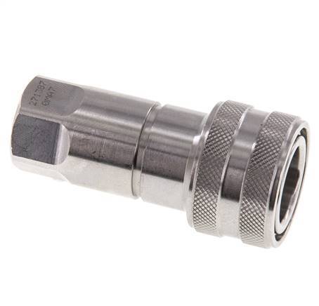 Stainless Steel DN 6.3 Hydraulic Coupling Socket G 1/4 inch Female Threads ISO 7241-1 B D 14.2mm