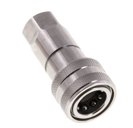 Stainless Steel DN 6.3 Hydraulic Coupling Socket G 1/4 inch Female Threads ISO 7241-1 B D 14.2mm