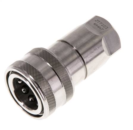 Stainless Steel DN 10 Hydraulic Coupling Socket G 3/8 inch Female Threads ISO 7241-1 B D 19.1mm
