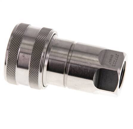Stainless Steel DN 10 Hydraulic Coupling Socket G 3/8 inch Female Threads ISO 7241-1 B D 19.1mm