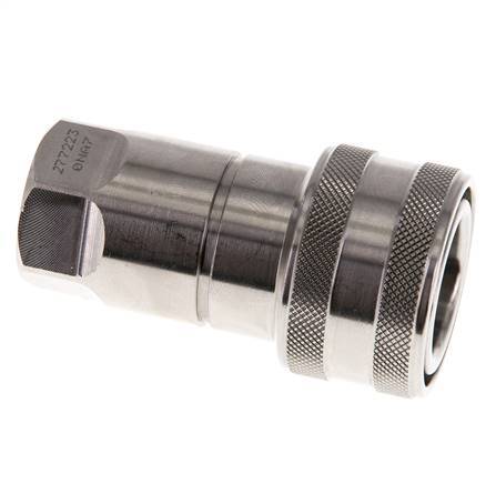 Stainless Steel DN 10 Hydraulic Coupling Socket G 3/8 inch Female Threads ISO 7241-1 B D 19.1mm