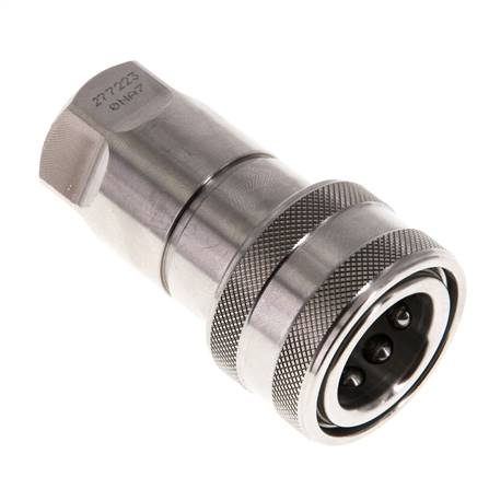 Stainless Steel DN 10 Hydraulic Coupling Socket G 3/8 inch Female Threads ISO 7241-1 B D 19.1mm