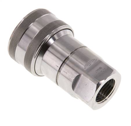 Stainless Steel DN 12.5 Hydraulic Coupling Socket G 1/2 inch Female Threads ISO 7241-1 B D 23.5mm