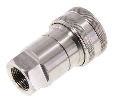 Stainless Steel DN 20 Hydraulic Coupling Socket G 3/4 inch Female Threads ISO 7241-1 B D 31.4mm