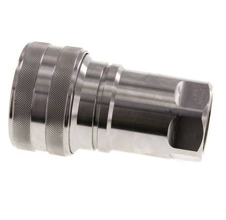 Stainless Steel DN 25 Hydraulic Coupling Socket G 1 inch Female Threads ISO 7241-1 B D 37.8mm