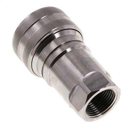 Stainless Steel DN 40 Hydraulic Coupling Socket G 1 1/4 inch Female Threads ISO 7241-1 B D 44.5mm