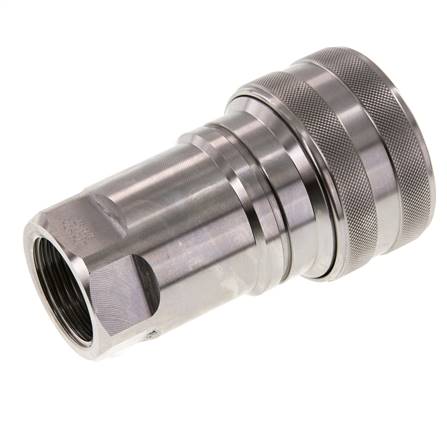 Stainless Steel DN 40 Hydraulic Coupling Socket G 1 1/4 inch Female Threads ISO 7241-1 B D 44.5mm