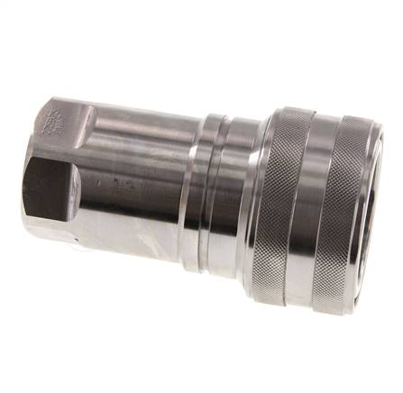 Stainless Steel DN 40 Hydraulic Coupling Socket G 1 1/2 inch Female Threads ISO 7241-1 B D 44.5mm