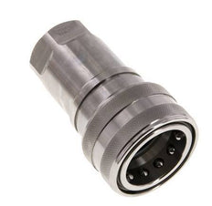 Stainless Steel DN 25 Hydraulic Coupling Socket G 1 inch Female Threads ISO 7241-1 B D 37.8mm