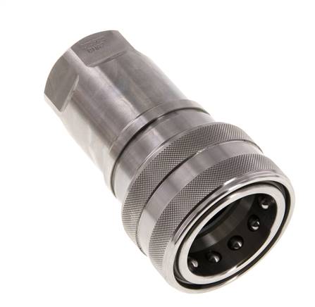 Stainless Steel DN 40 Hydraulic Coupling Socket G 1 1/4 inch Female Threads ISO 7241-1 B D 44.5mm