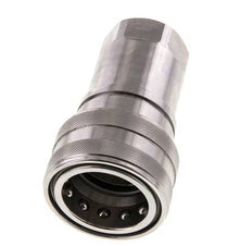 Stainless Steel DN 25 Hydraulic Coupling Socket G 1 inch Female Threads ISO 7241-1 B D 37.8mm