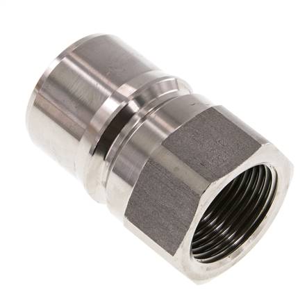 Stainless Steel DN 25 Hydraulic Coupling Plug G 1 inch Female Threads ISO 7241-1 B D 37.8mm