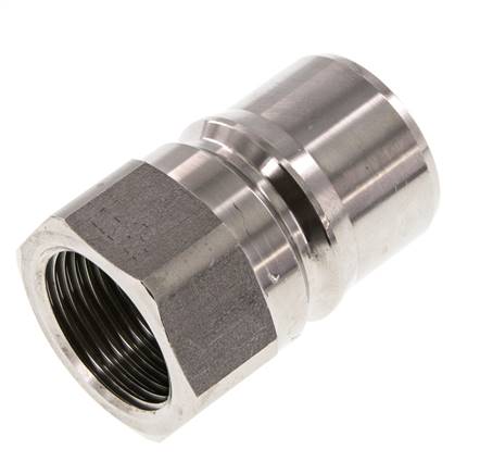 Stainless Steel DN 25 Hydraulic Coupling Plug G 1 inch Female Threads ISO 7241-1 B D 37.8mm