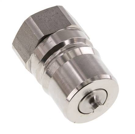 Stainless Steel DN 25 Hydraulic Coupling Plug G 1 inch Female Threads ISO 7241-1 B D 37.8mm