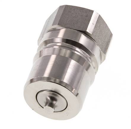 Stainless Steel DN 25 Hydraulic Coupling Plug G 1 inch Female Threads ISO 7241-1 B D 37.8mm