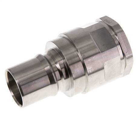 Stainless Steel DN 40 Hydraulic Coupling Plug G 1 1/4 inch Female Threads ISO 7241-1 B D 44.5mm